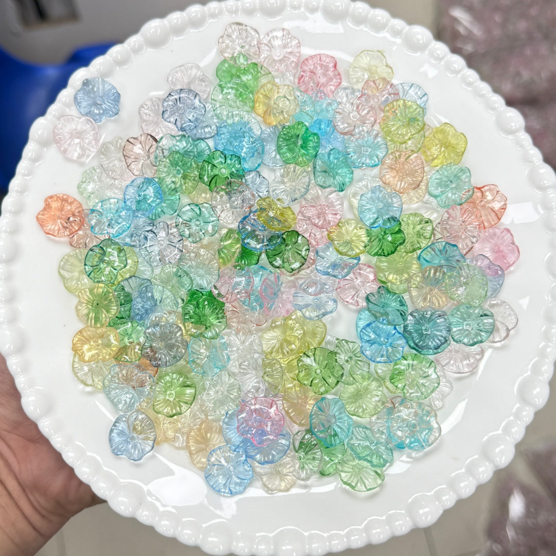 A939 高透明ハスの葉アクリルパーツ ✦ フレッシュなハンドメイド素材 ✦ アクセサリーチャームに最適